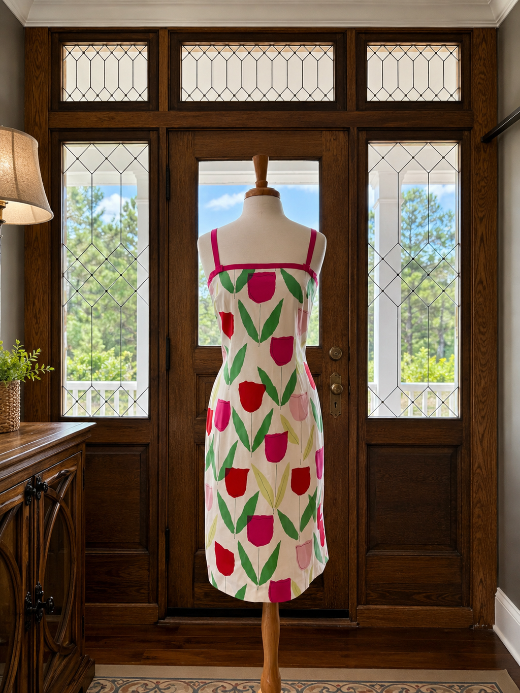 Vintage Maggy London Tulip Print Sundress