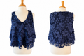 Maeve by Anthropologie Navy Floral appliqué lace top, size small