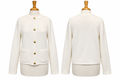 Quince Ivory 100% Organic Cotton Gold Button Cardigan Size L