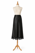 Altar'd State Haven Black Satin Lace Trim Maxi Skirt NWT Size XL