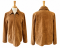 Coldwater Creek Women's L Brown Genuine Suede Leather Zip Jacket