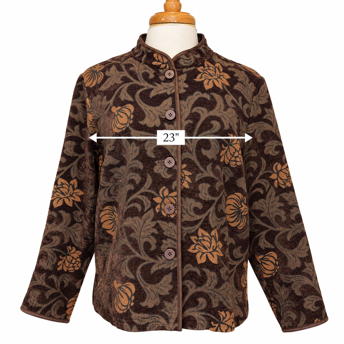 Vintage Briggs New York Tapestry Jacket 18W Brown & Copper Jacquard