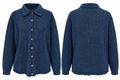 Vintage 90s L.L. Bean Blue Openwork Cotton Cardigan Sweater XL Made in Scotland