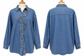 Vintage 1990s Talk of America Embroidered Denim Shirt Women's 22 Floral