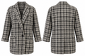Vintage Lauren Brook Black & White Plaid Ramie Cotton Blazer Jacket Size M
