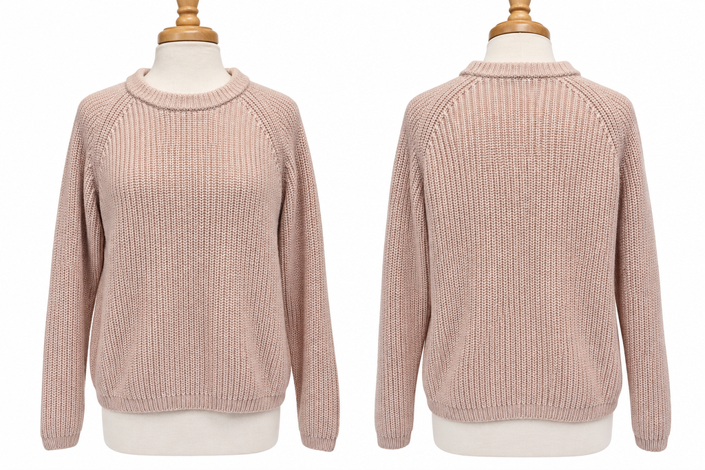 Quince 100% Organic Cotton Fisherman Crew Sweater Pink Large LNWOT