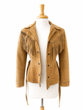 Vintage Winlit Suede Fringe Leather Western Jack Tan Belted Small