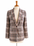 Talbots Plaid Blazer Women's Cotton Stretch Jacket Glen Check Career Preppy