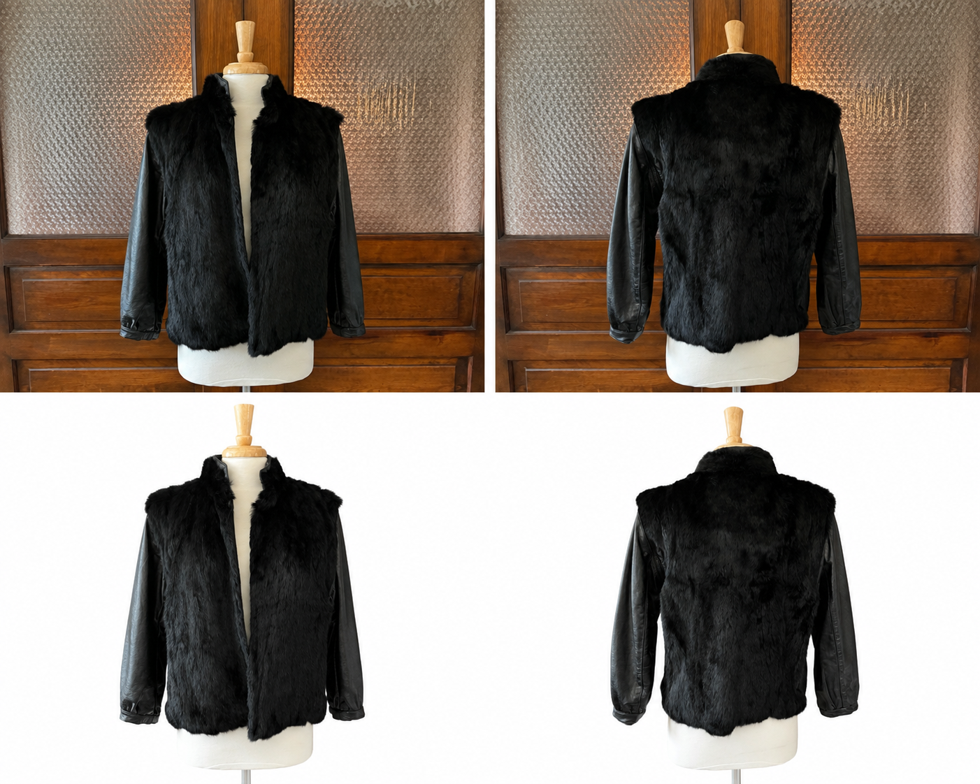 Vintage Convertible Fur & Leather Jacket