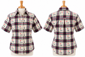 Vintage Bobbie Brooks Plaid Embroidered Heart Short Sleeve Shirt Women's Small