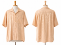 Riscatto Men's XL 100% Silk Peach Jacquard Tropical Fish Camp Shirt
