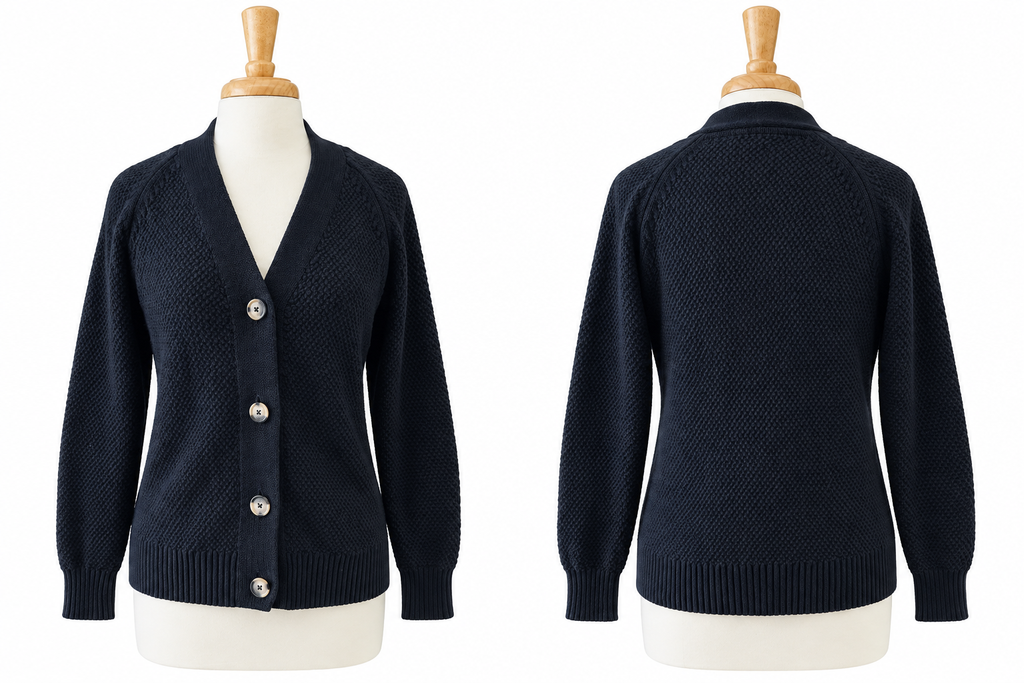 Vintage GAP Black 100% Cotton Textured Knit Cardigan Sweater