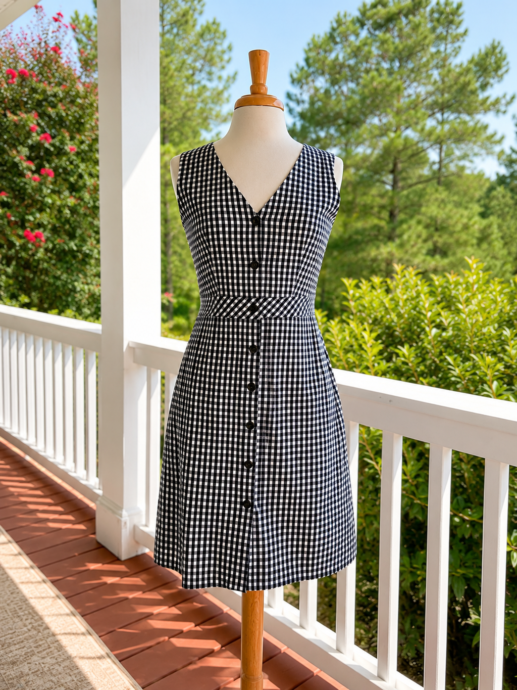 J. Crew Gingham Button-Front Dress