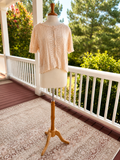 Susan Bristol 100% Cotton Pointelle Knit Cardigan Sweater