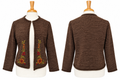 Vintage Koret Brown Embroidered Floral Cardigan Medium