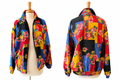 Vintage Shangrila Silk 100% Silk Bomber Jacket M Floral Patchwork Jeweled
