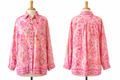 Sigrid Olsen Collection 100% Silk Pink Floral Button-Up Blouse Women's 1X