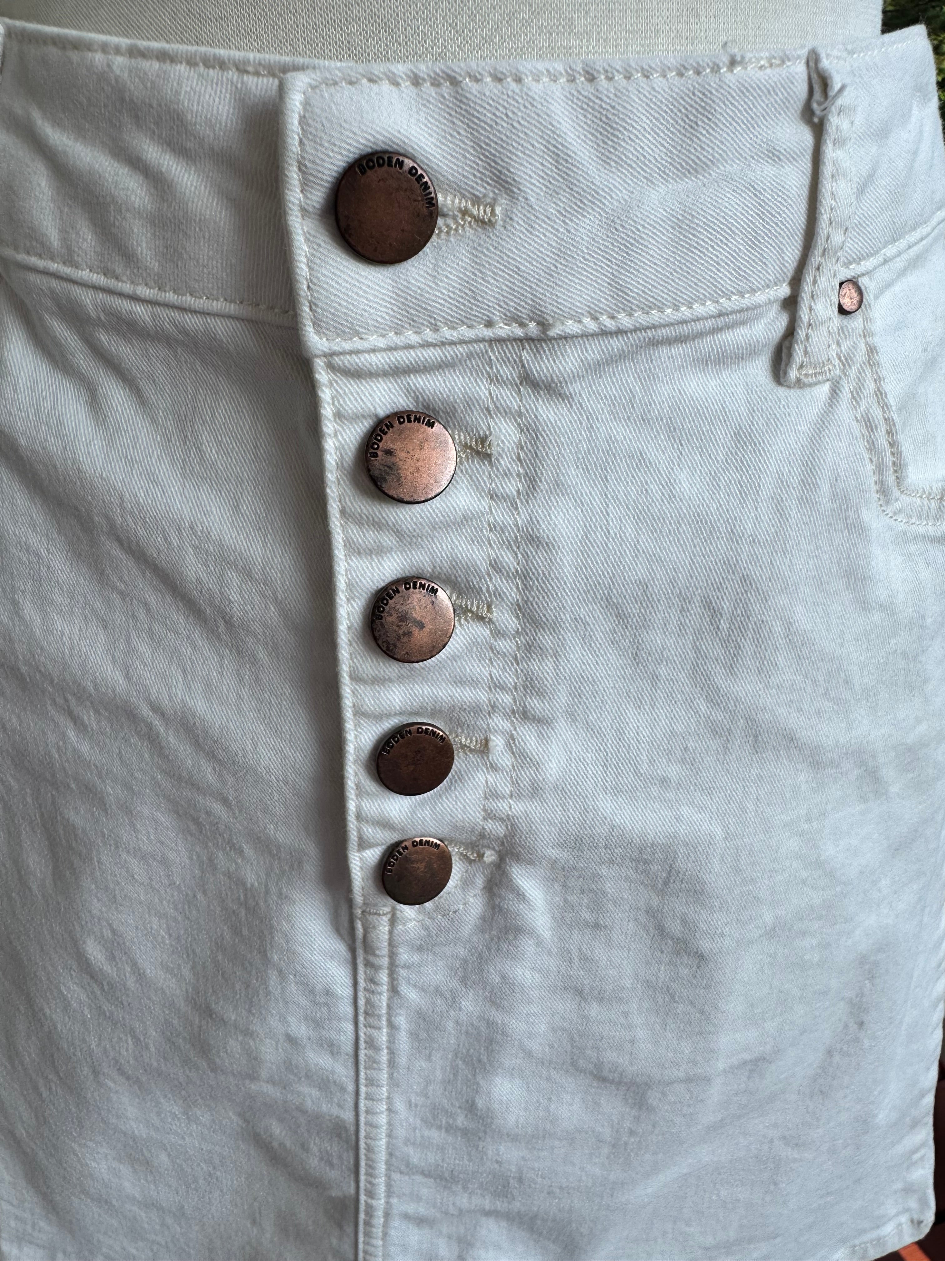 Boden White Denim Skirt
