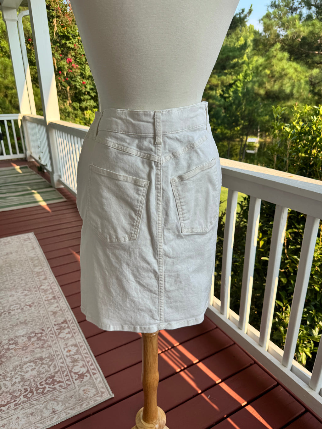 Boden White Denim Skirt