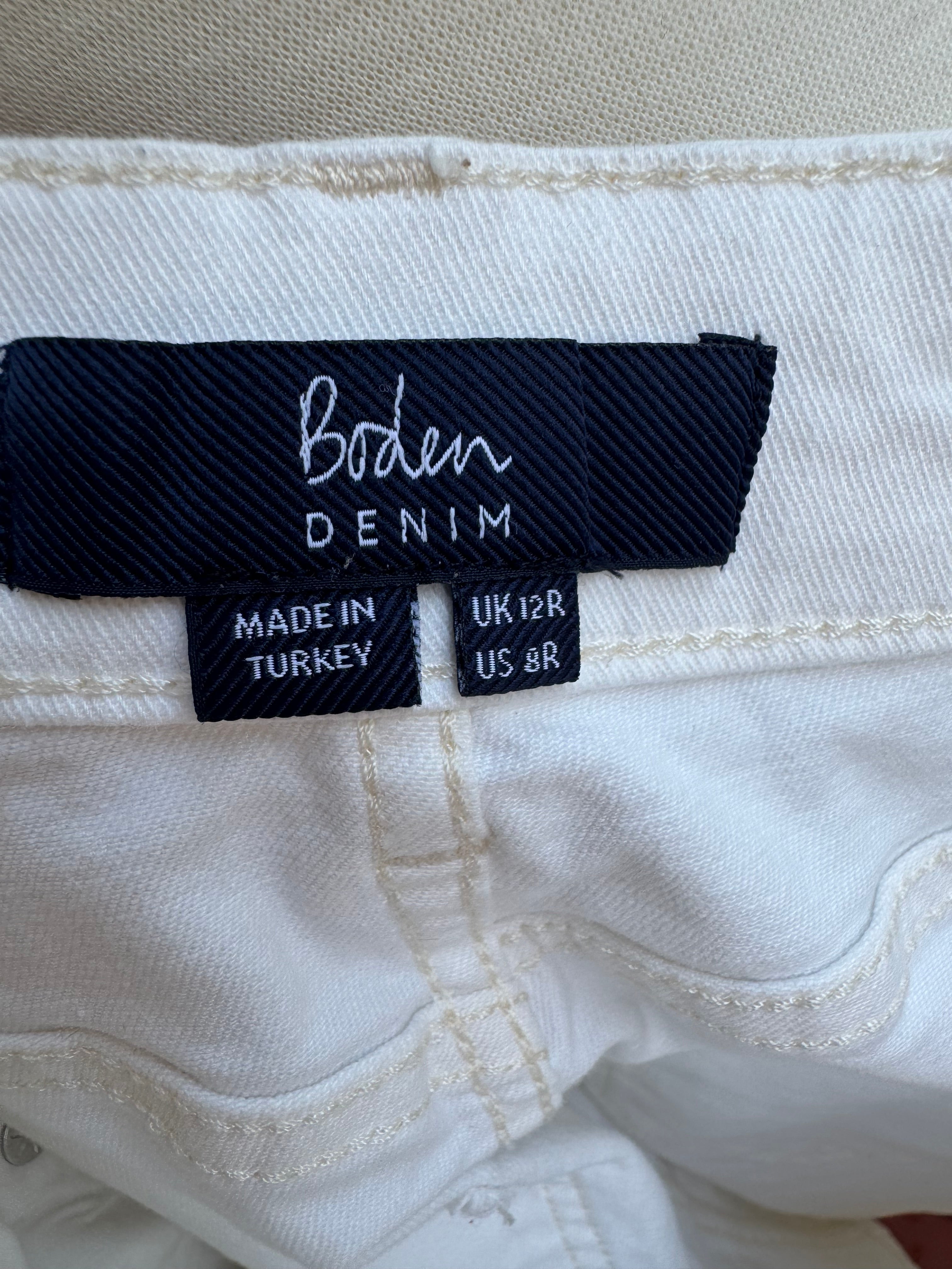 Boden White Denim Skirt