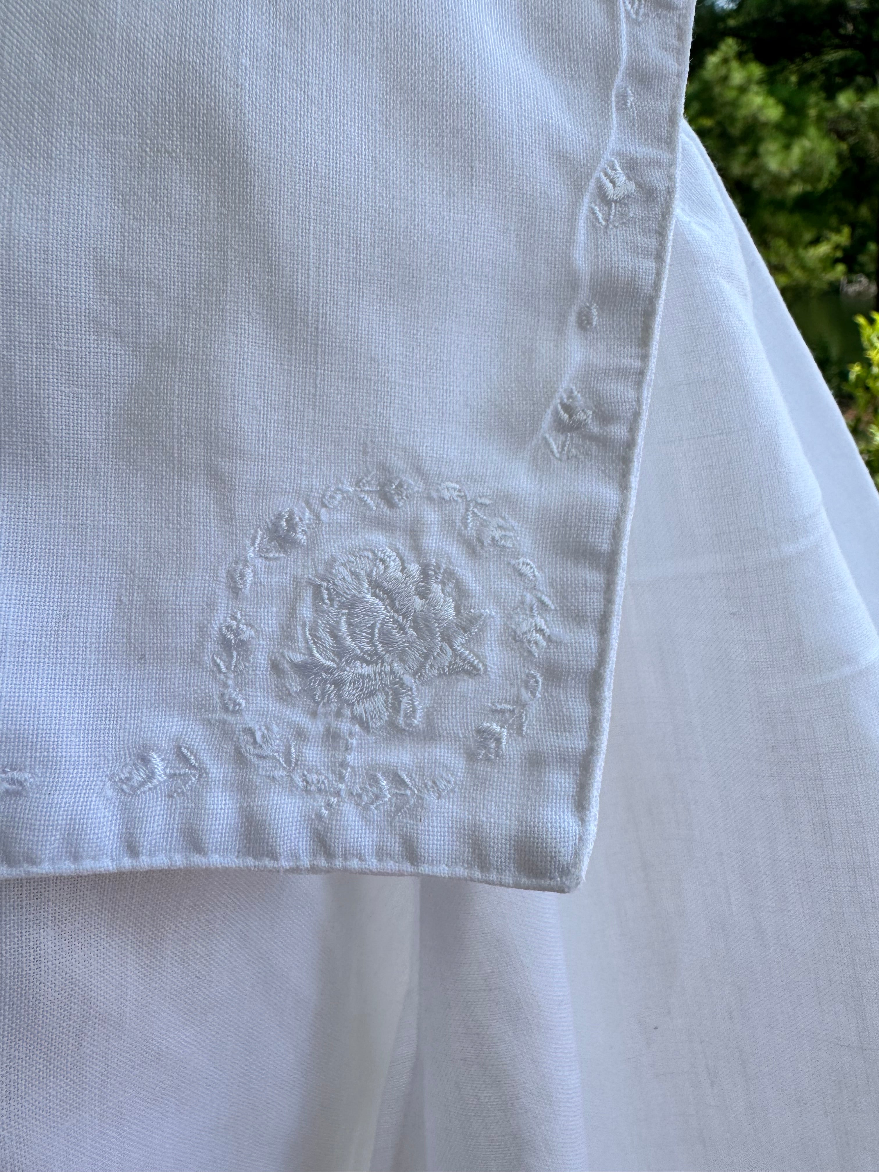 Vintage Bryn Connelly White Sailor Collar Ramie Cotton Blouse