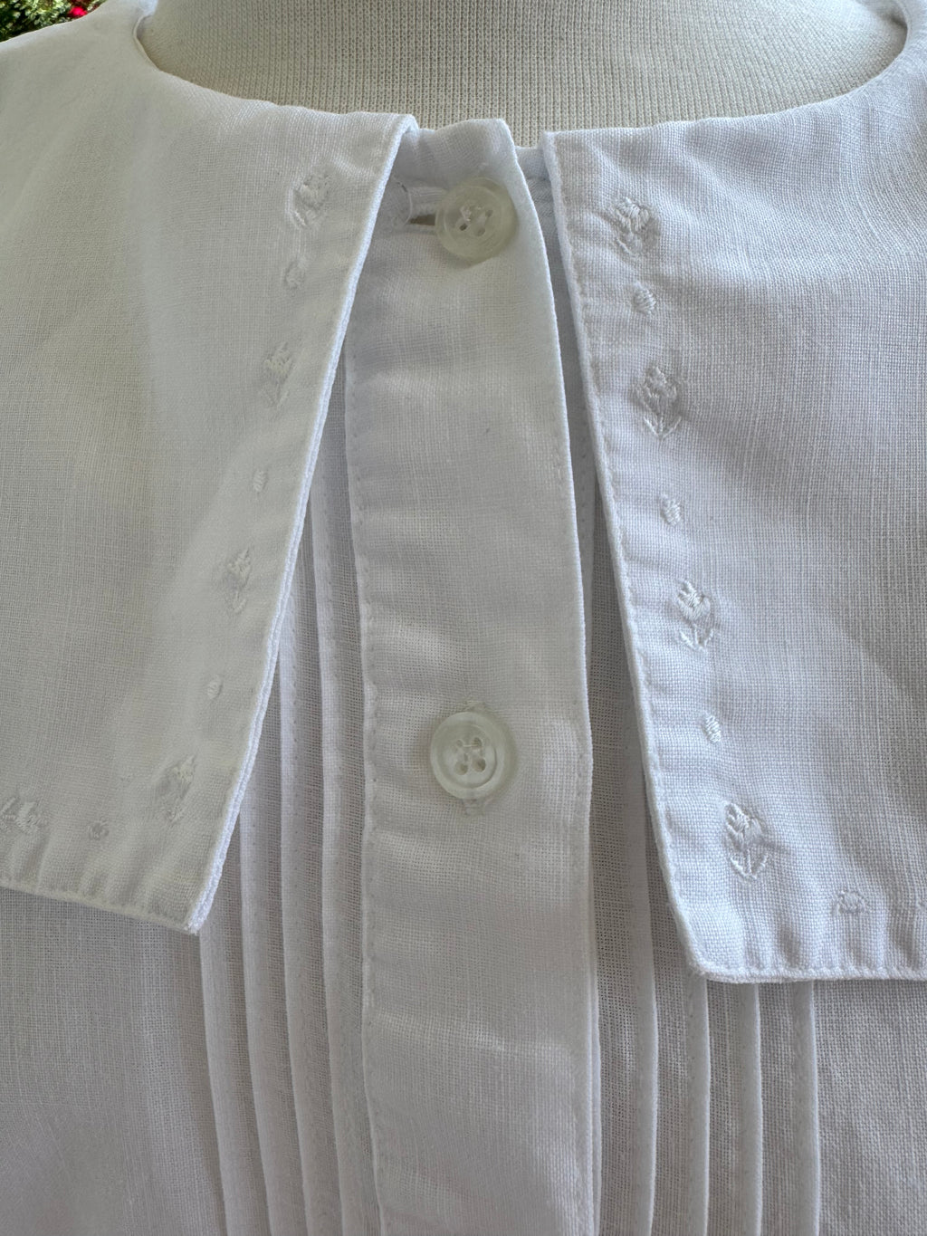 Vintage Bryn Connelly White Sailor Collar Ramie Cotton Blouse