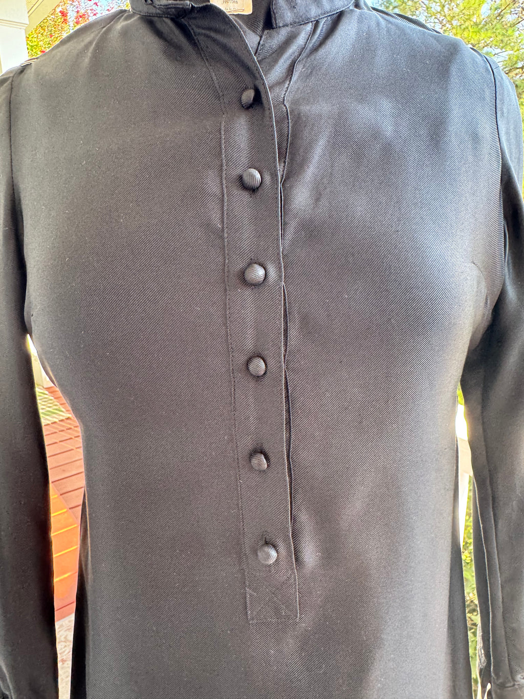 J Crew 100% Silk Black Ruffle Collar Dress Women's Size 0