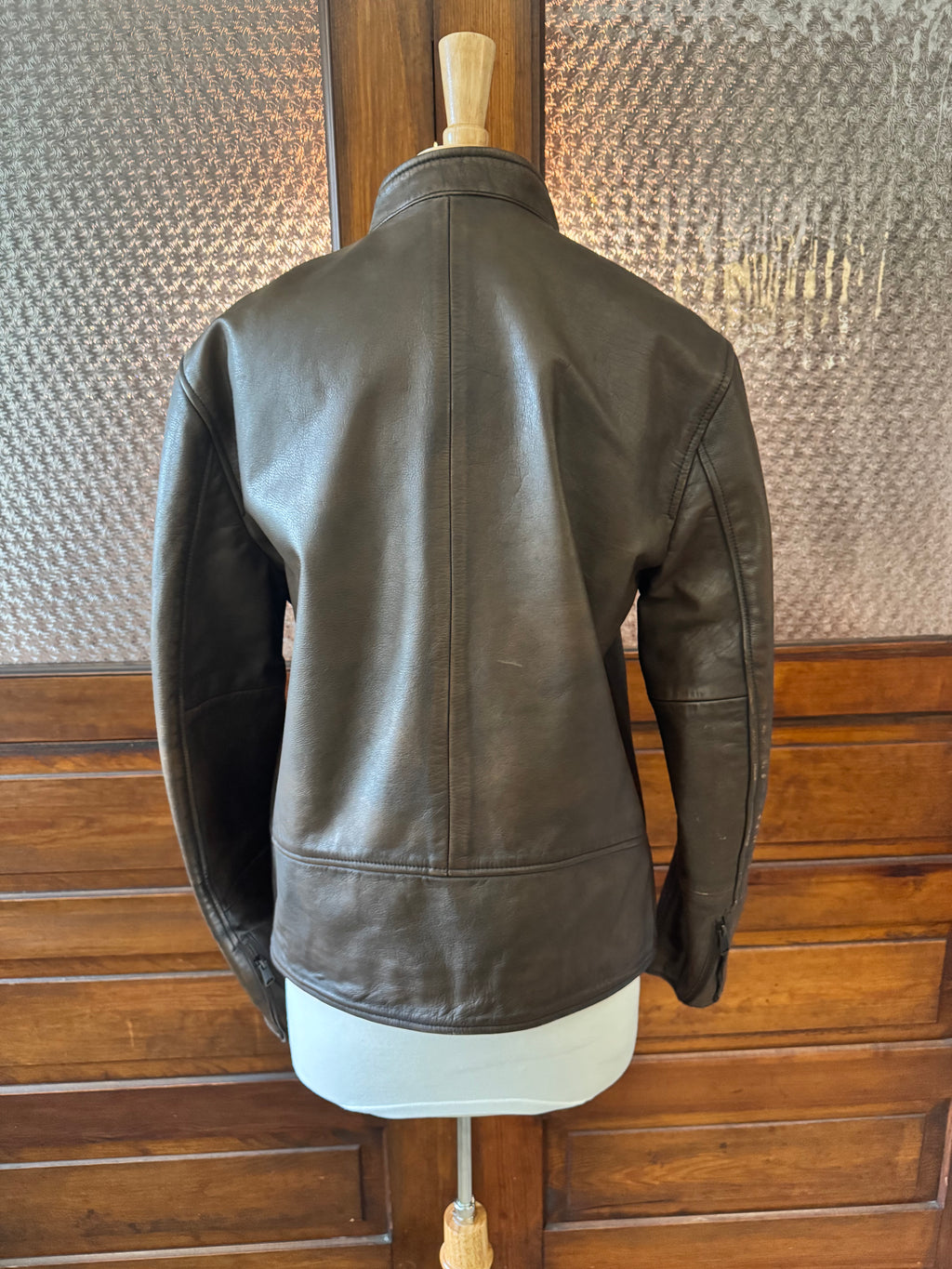 Lucky Brand Men's Genuine Leather Cafe Racer Jacket