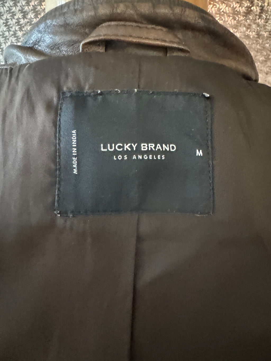 Lucky Brand Men's Genuine Leather Cafe Racer Jacket