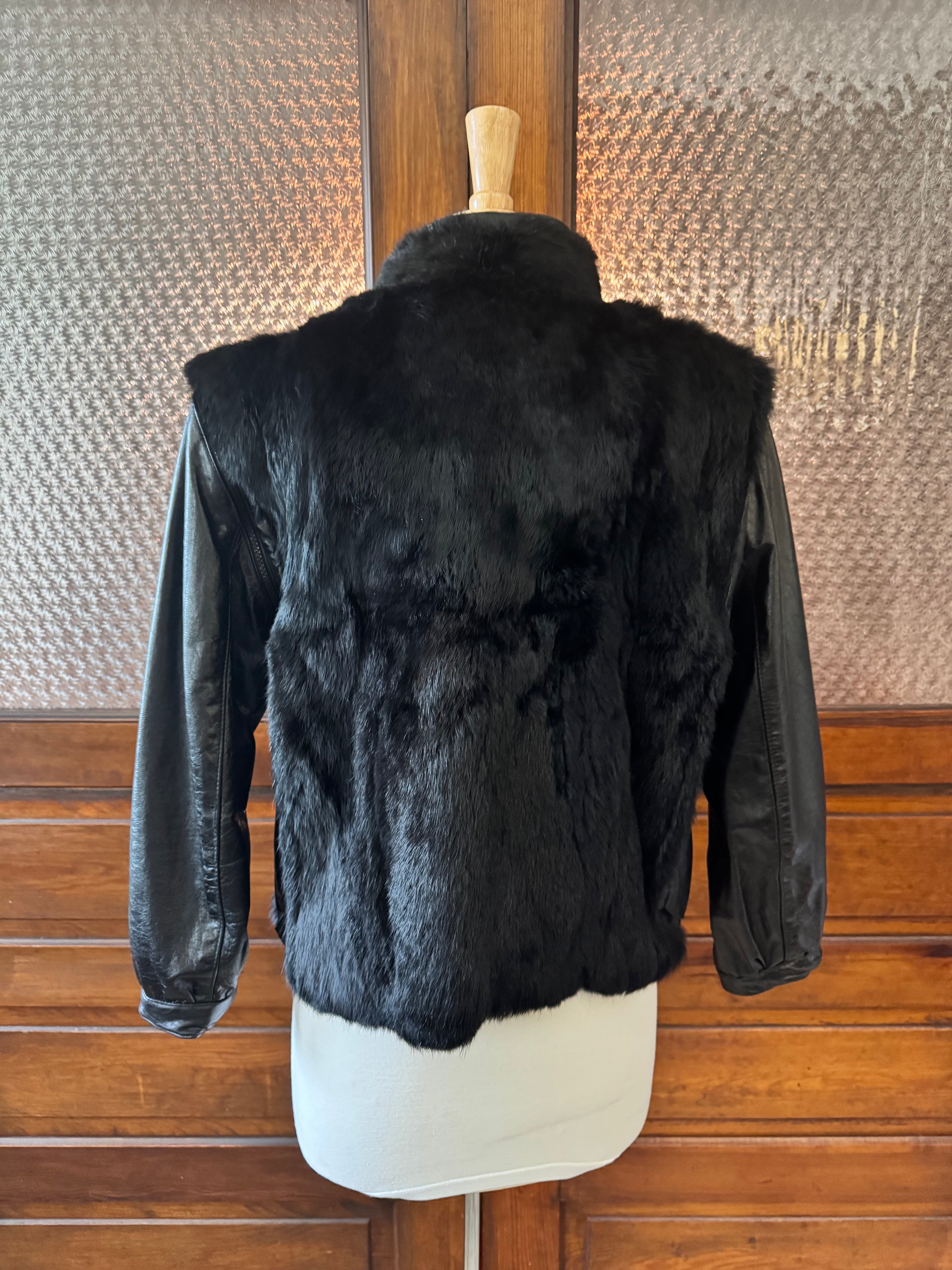 Vintage Convertible Fur & Leather Jacket