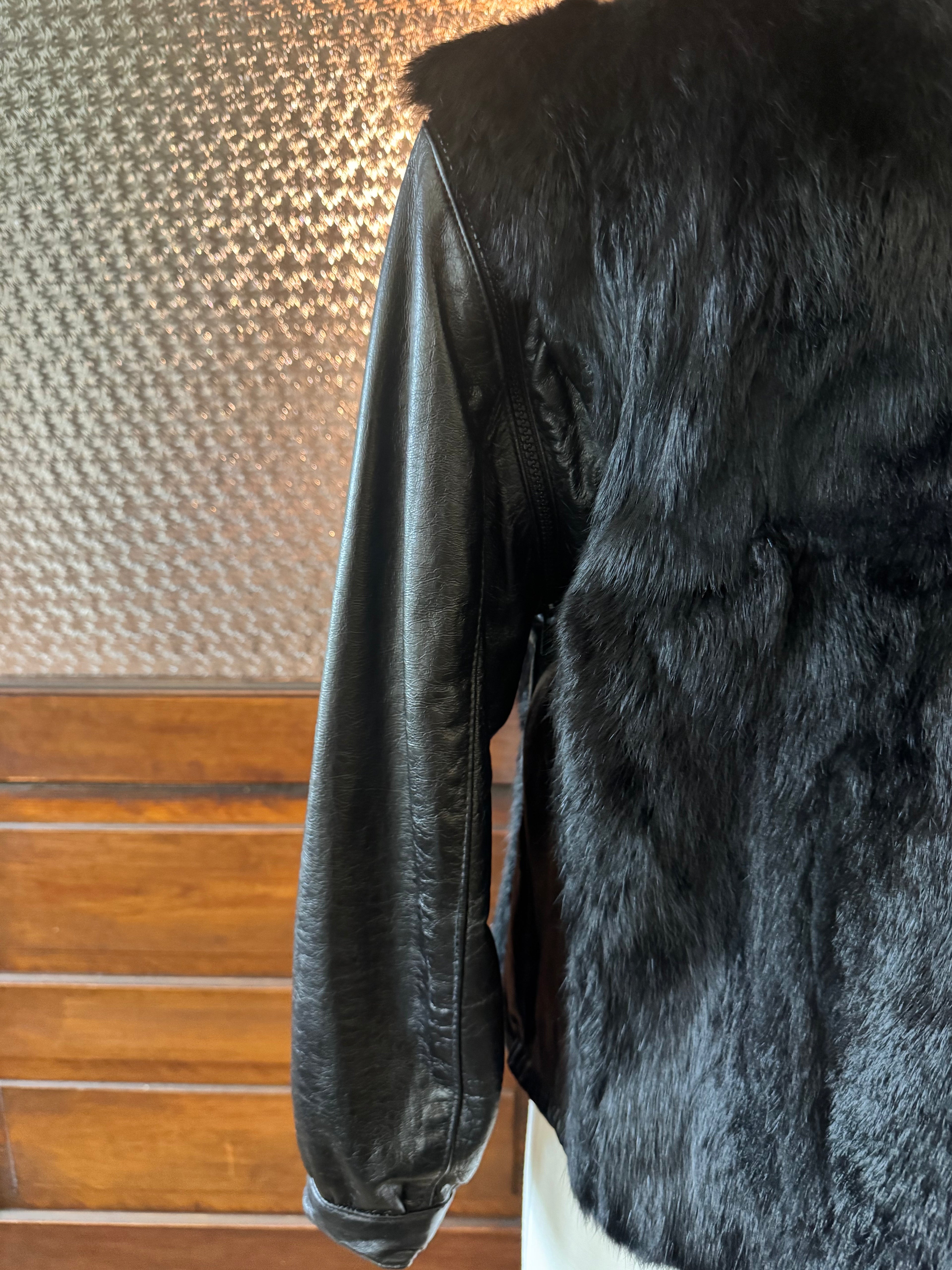 Vintage Convertible Fur & Leather Jacket