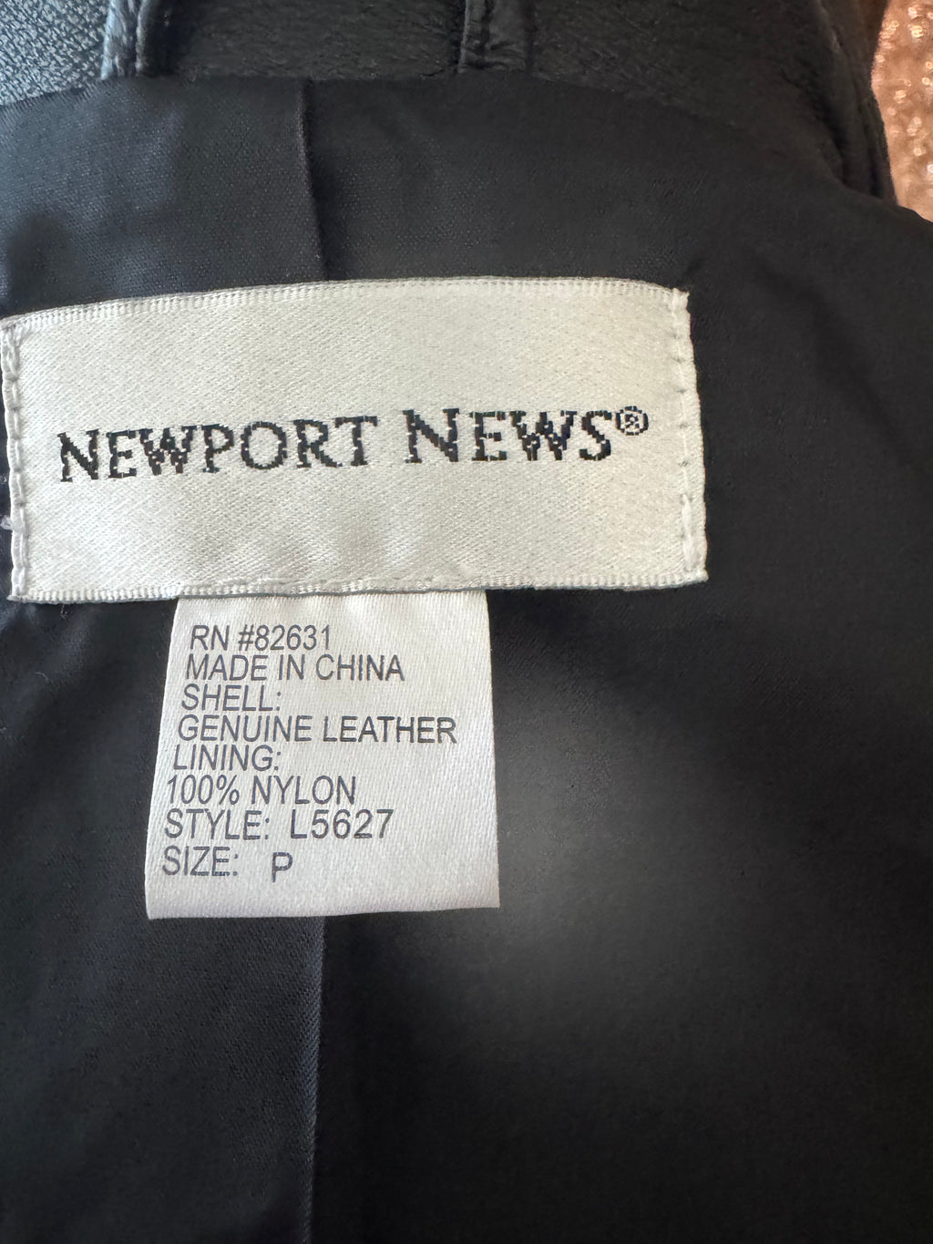 Vintage Newport News Genuine Leather Full Length Trench Coat Black 1990s