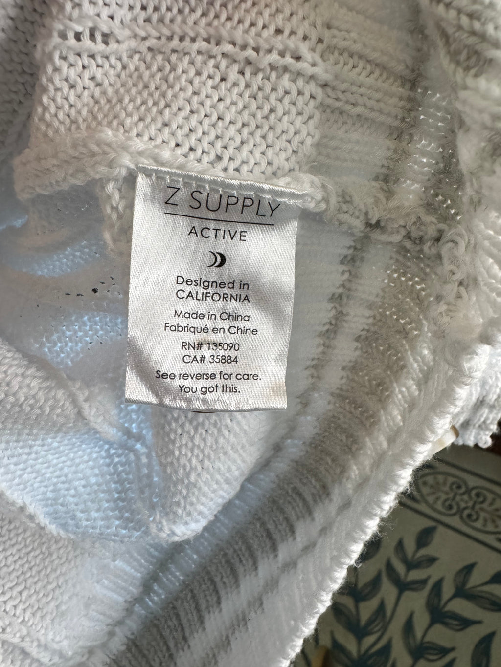 Z Supply Women's L White Cable Knit Sweater Vest Button Front V-Neck