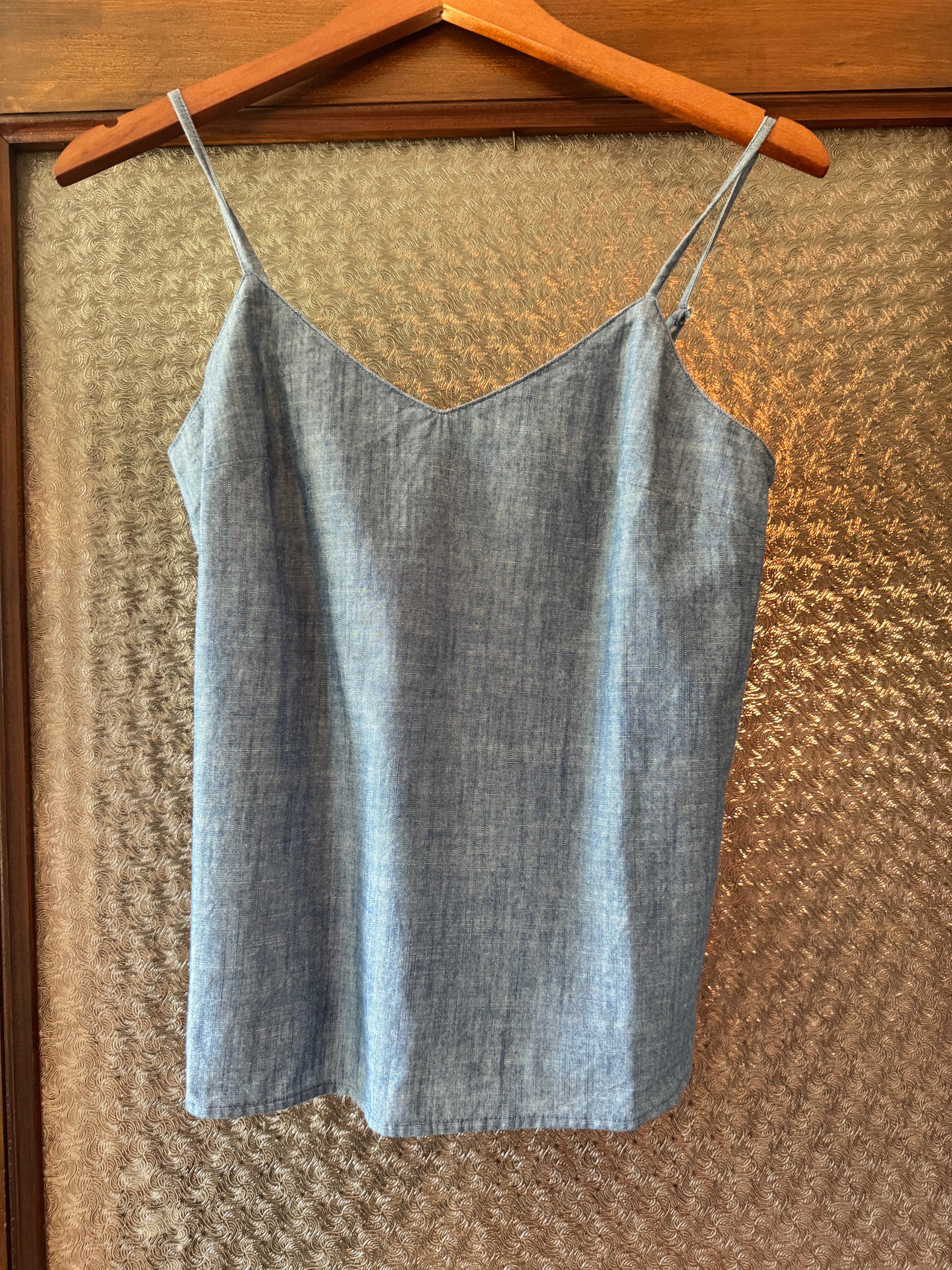 J. Crew NWT Women's Size 0 Blue Chambray Cami Tank Top Adjustable Straps