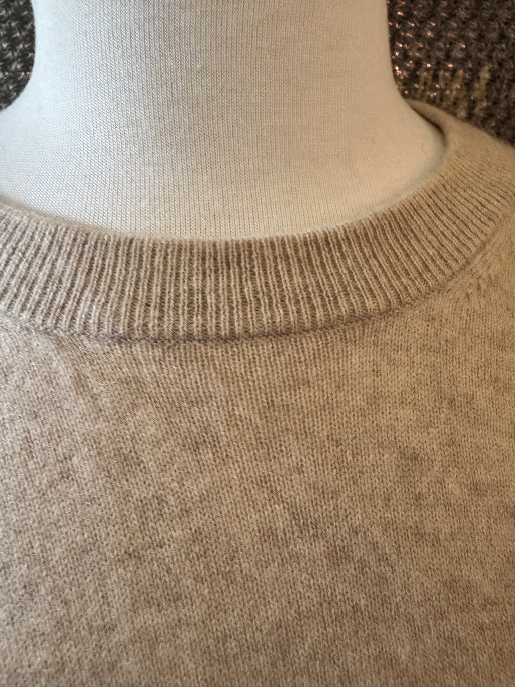 Paolo Mondo 100% Cashmere Sweater Men's L Oatmeal Beige 2-Ply Crewneck