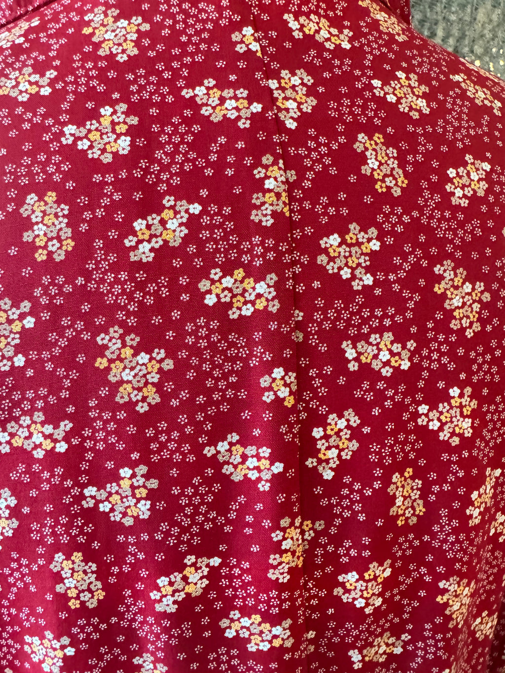 Vintage 90s GAP Red Floral Rayon Button Front Shirt Dress Women's L