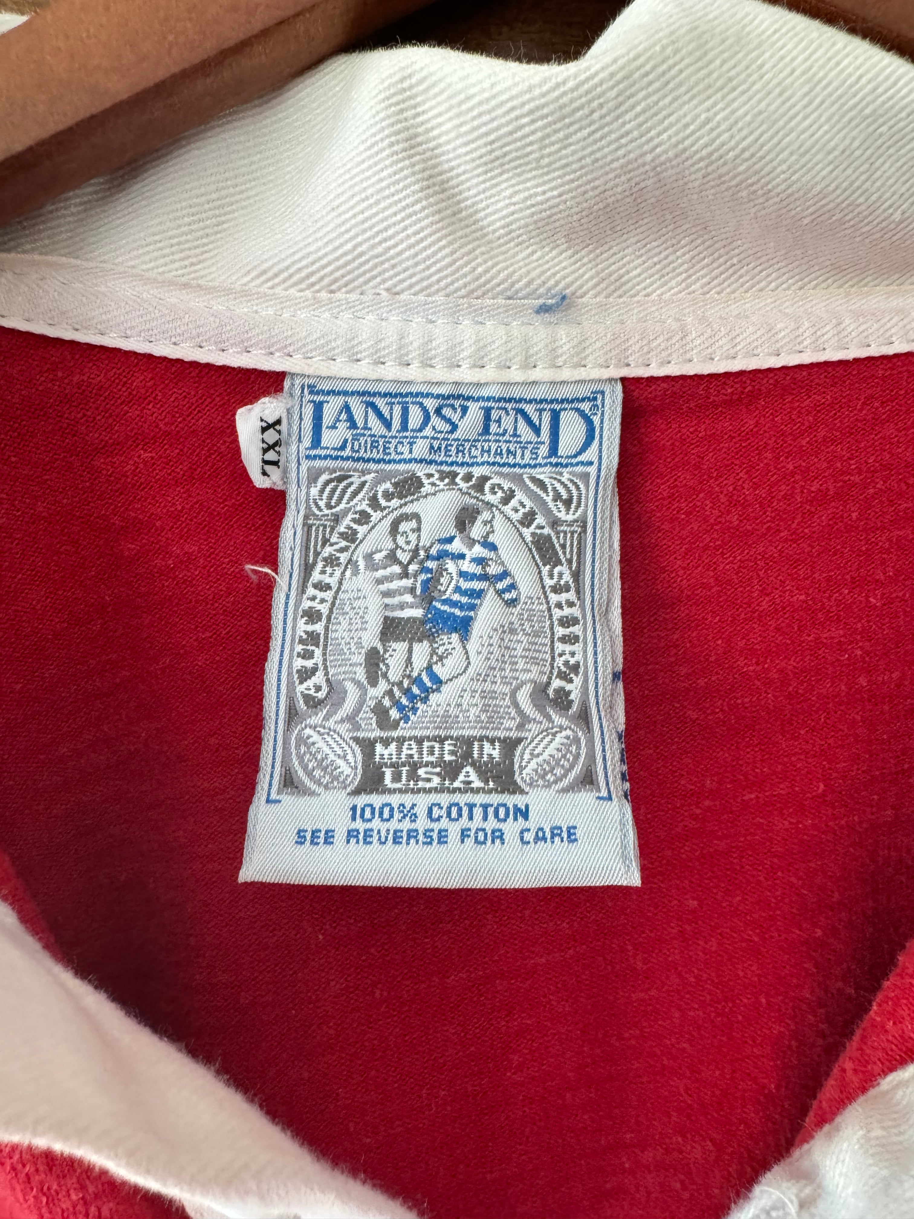 VIntage 80s Lands' End USA Rugby Football Union Shirt XXL Made in USA Cotton
