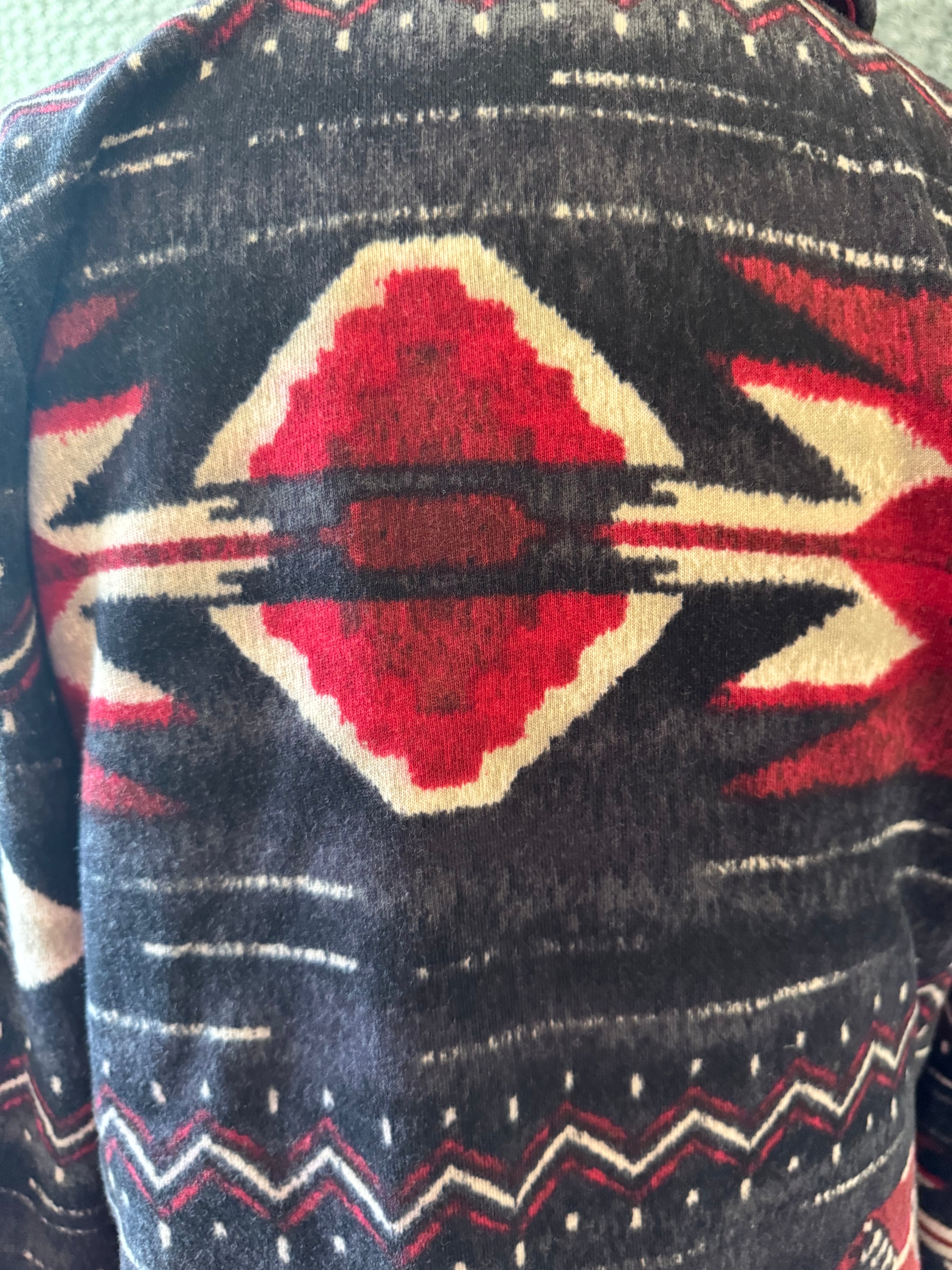 Lauren Jeans Co. Ralph Lauren 1x Southwestern Print Fleece Jacket Cotton Blend
