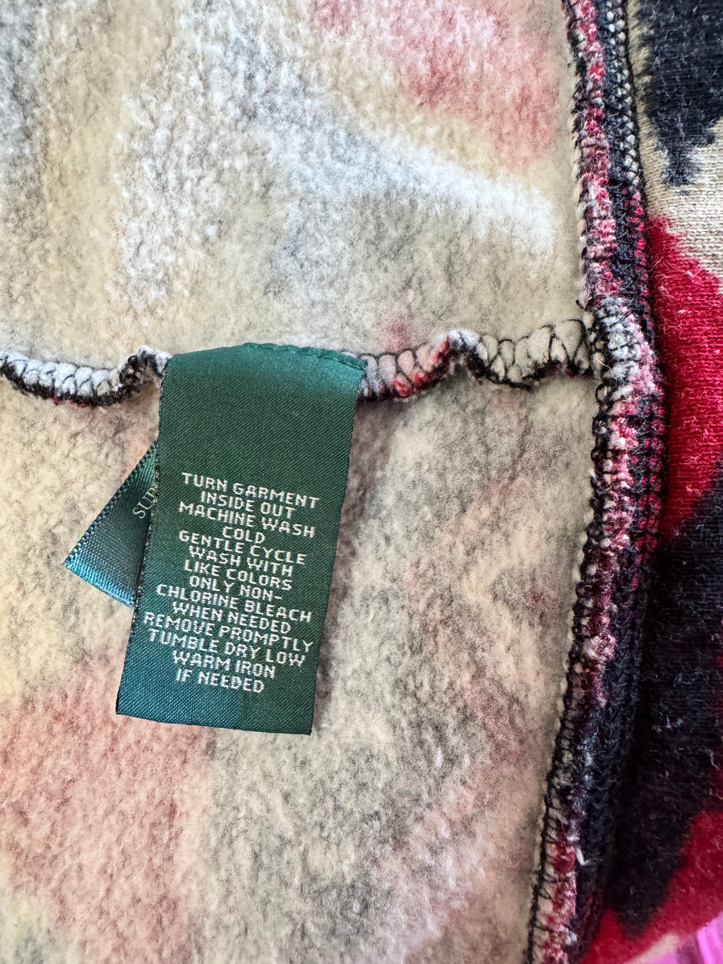 Lauren Jeans Co. Ralph Lauren 1x Southwestern Print Fleece Jacket Cotton Blend