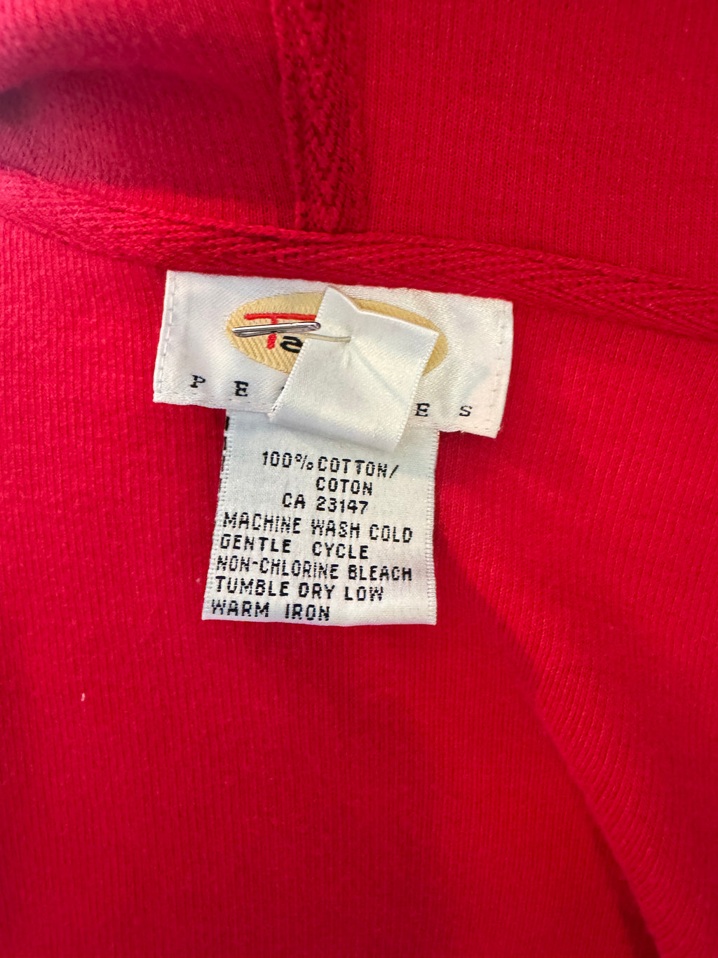Talbots Petites Red Full Zip Hooded Jacket Women's L White Trim Preppy