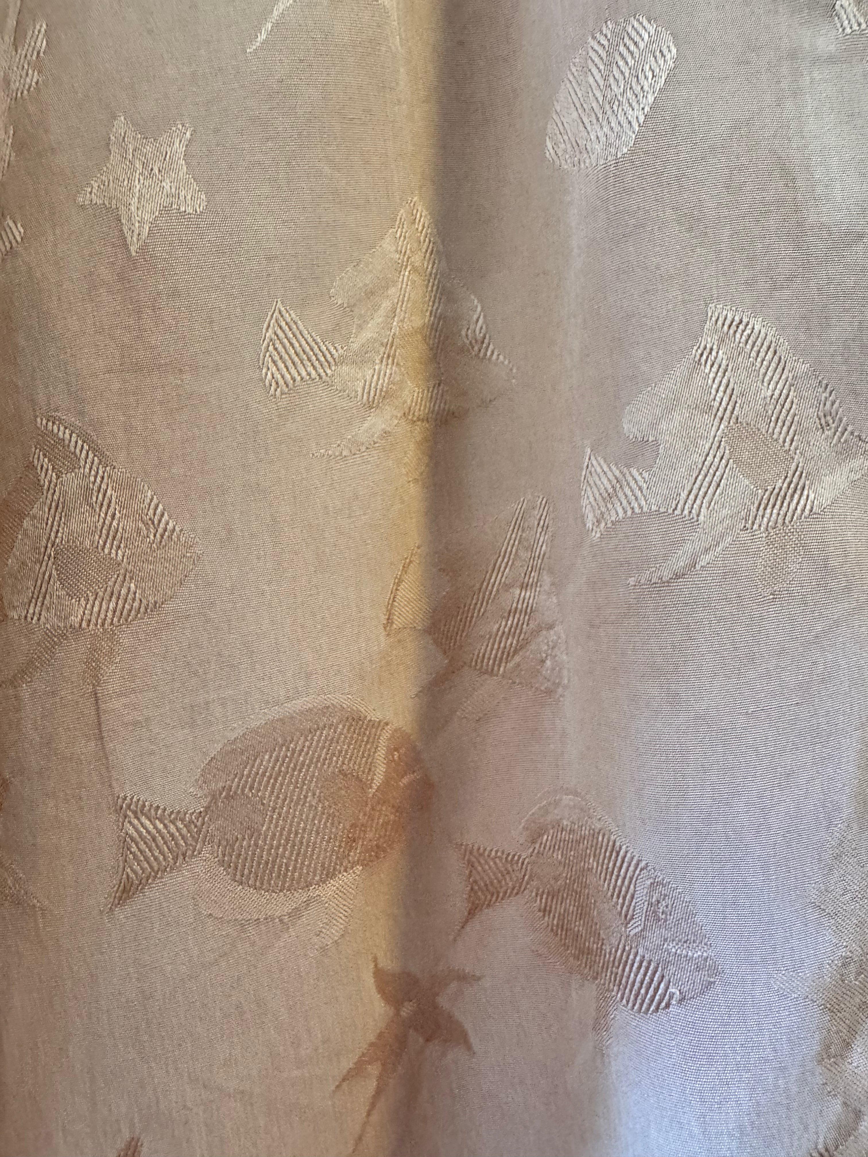 Riscatto Men's XL 100% Silk Peach Jacquard Tropical Fish Camp Shirt