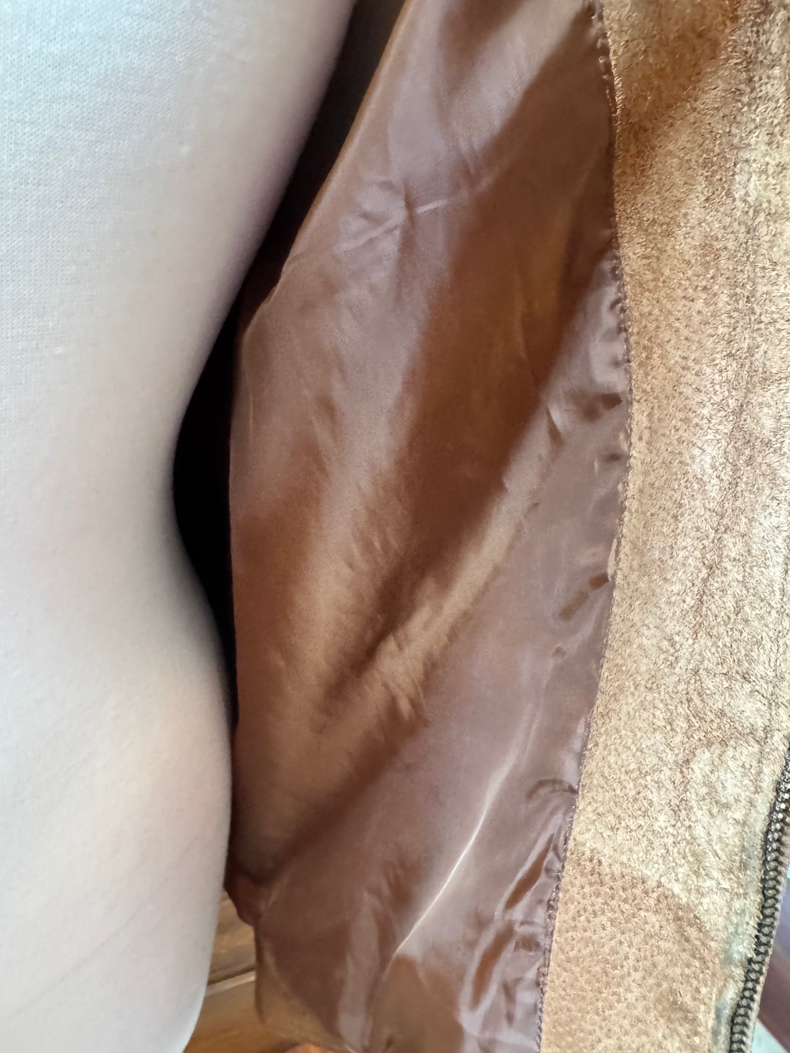 Coldwater Creek Women's L Brown Genuine Suede Leather Zip Jacket