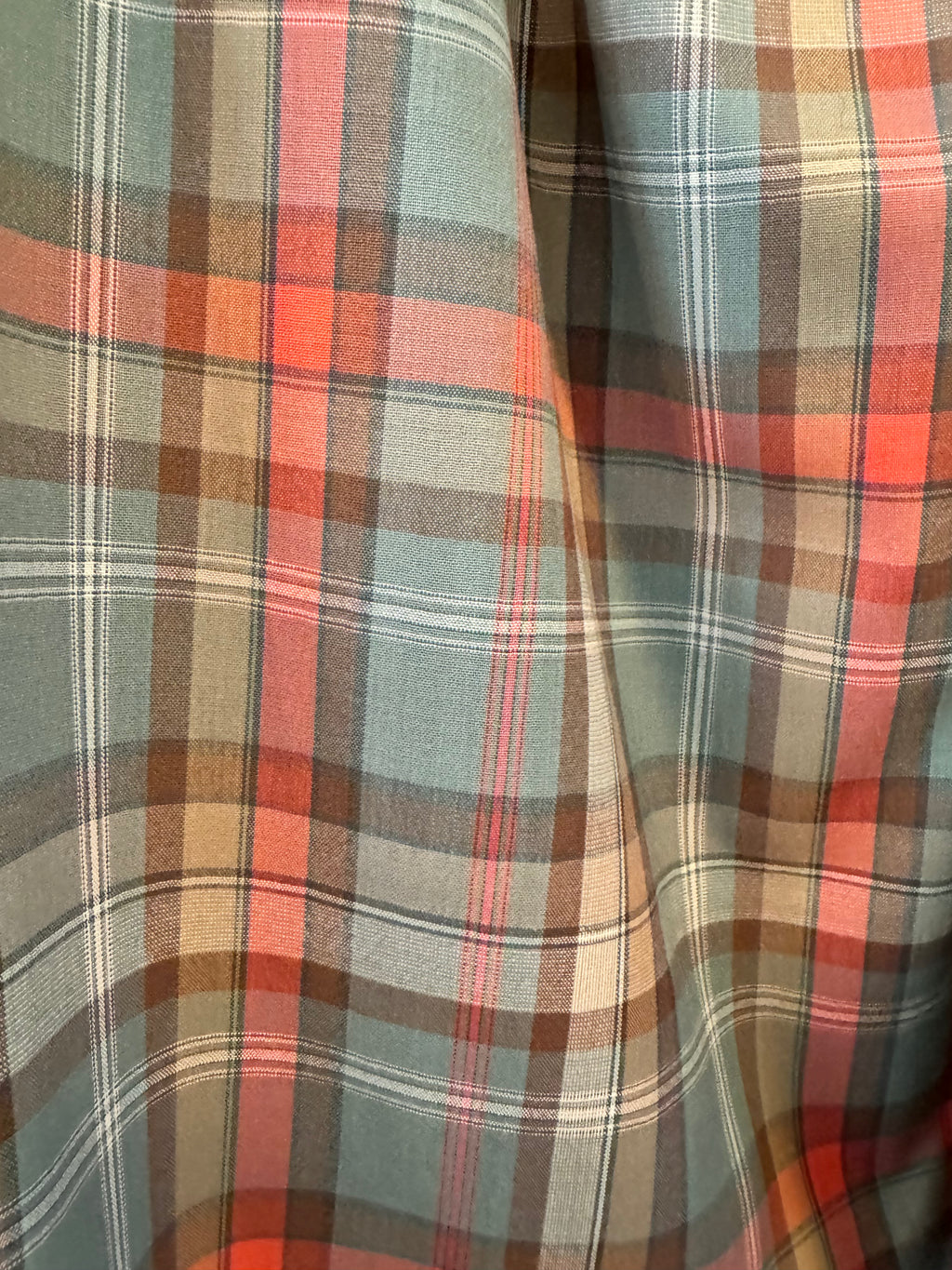 Vintage Pendleton 100% Virgin Wool Plaid Midi Skirt Made in USA