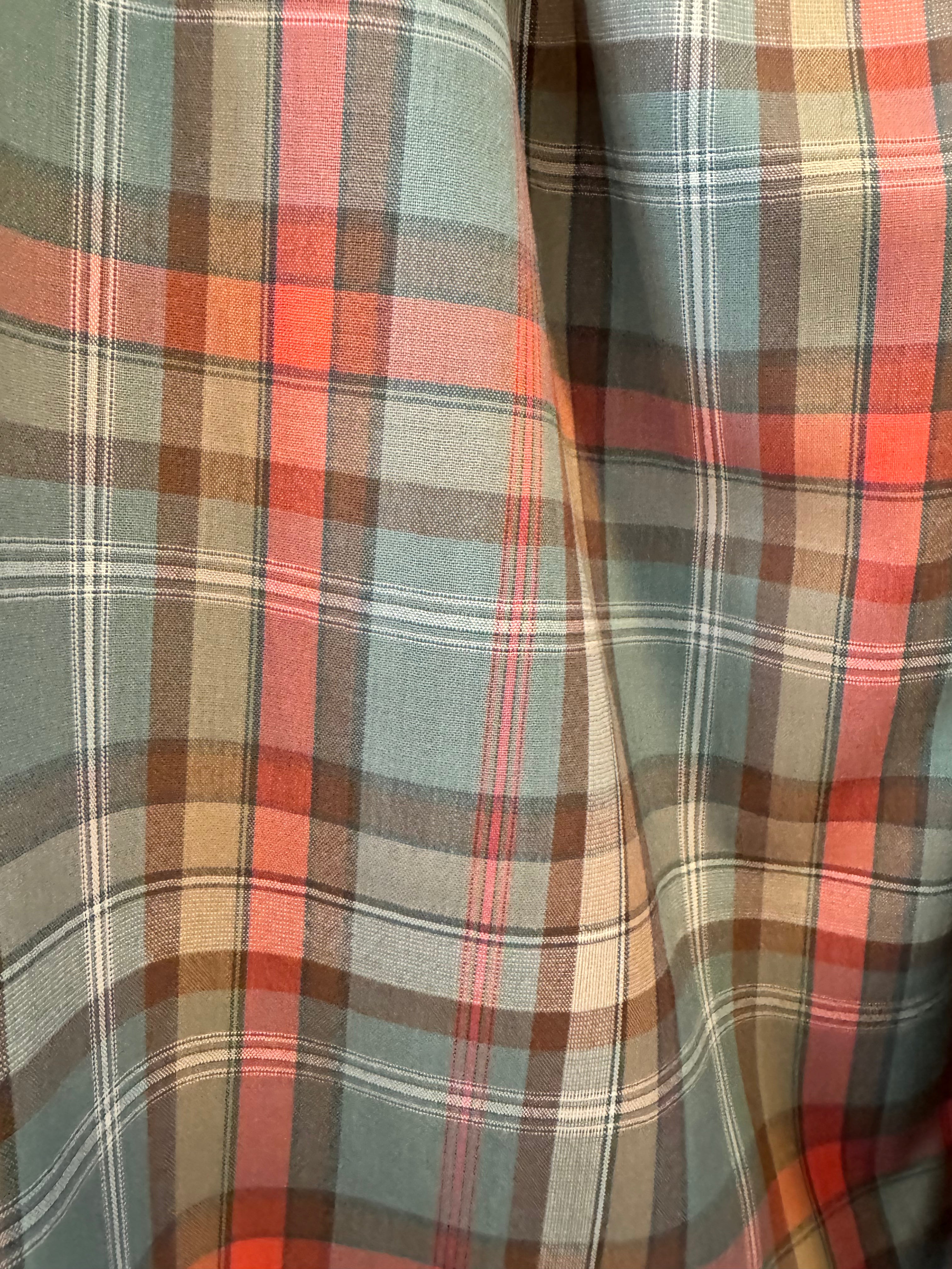 Vintage Pendleton 100% Virgin Wool Plaid Midi Skirt Made in USA