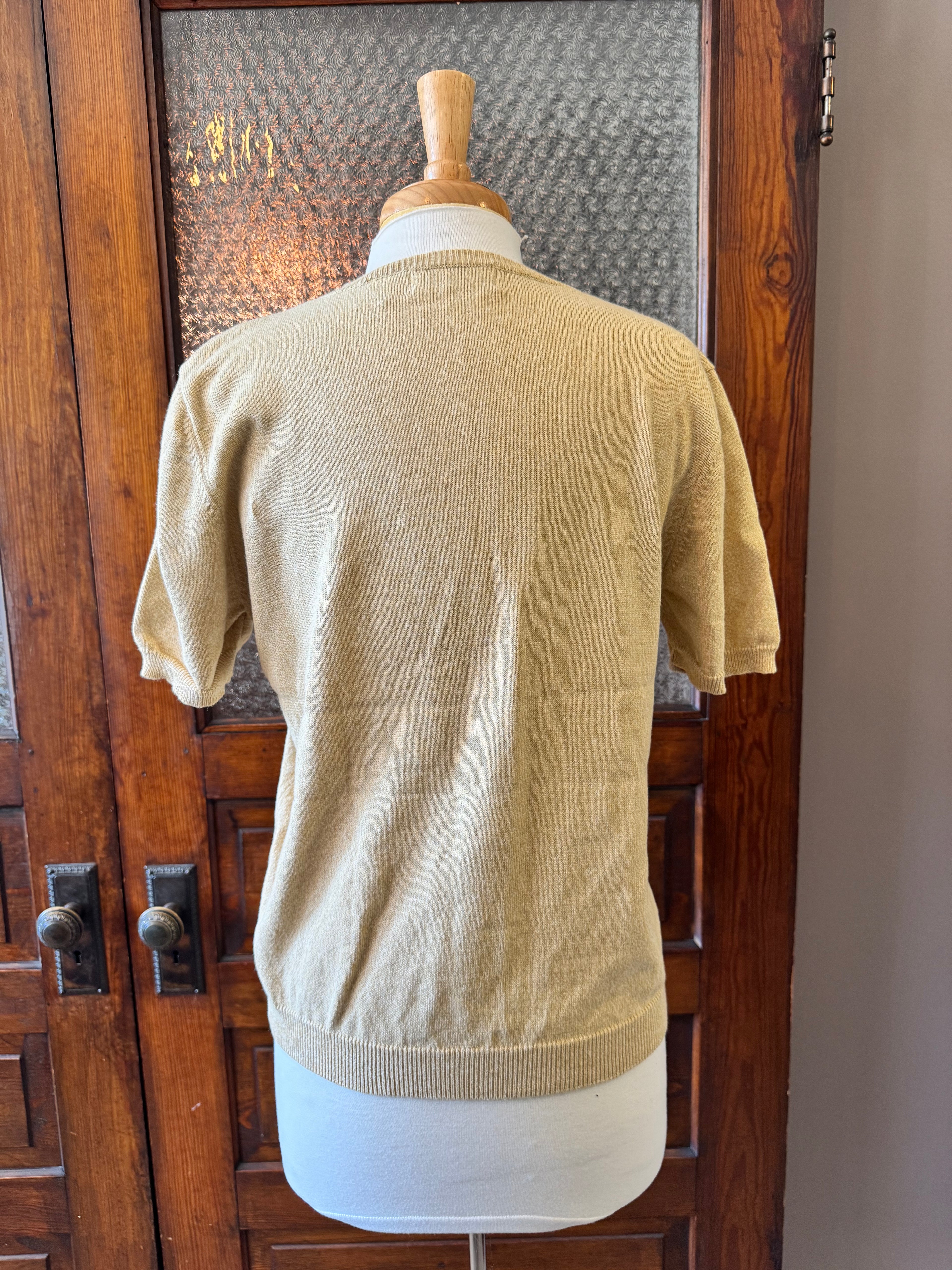 Vintage Alfred Dunner Embroidered Floral Beaded Sweater Top Size M Ramie Cotton
