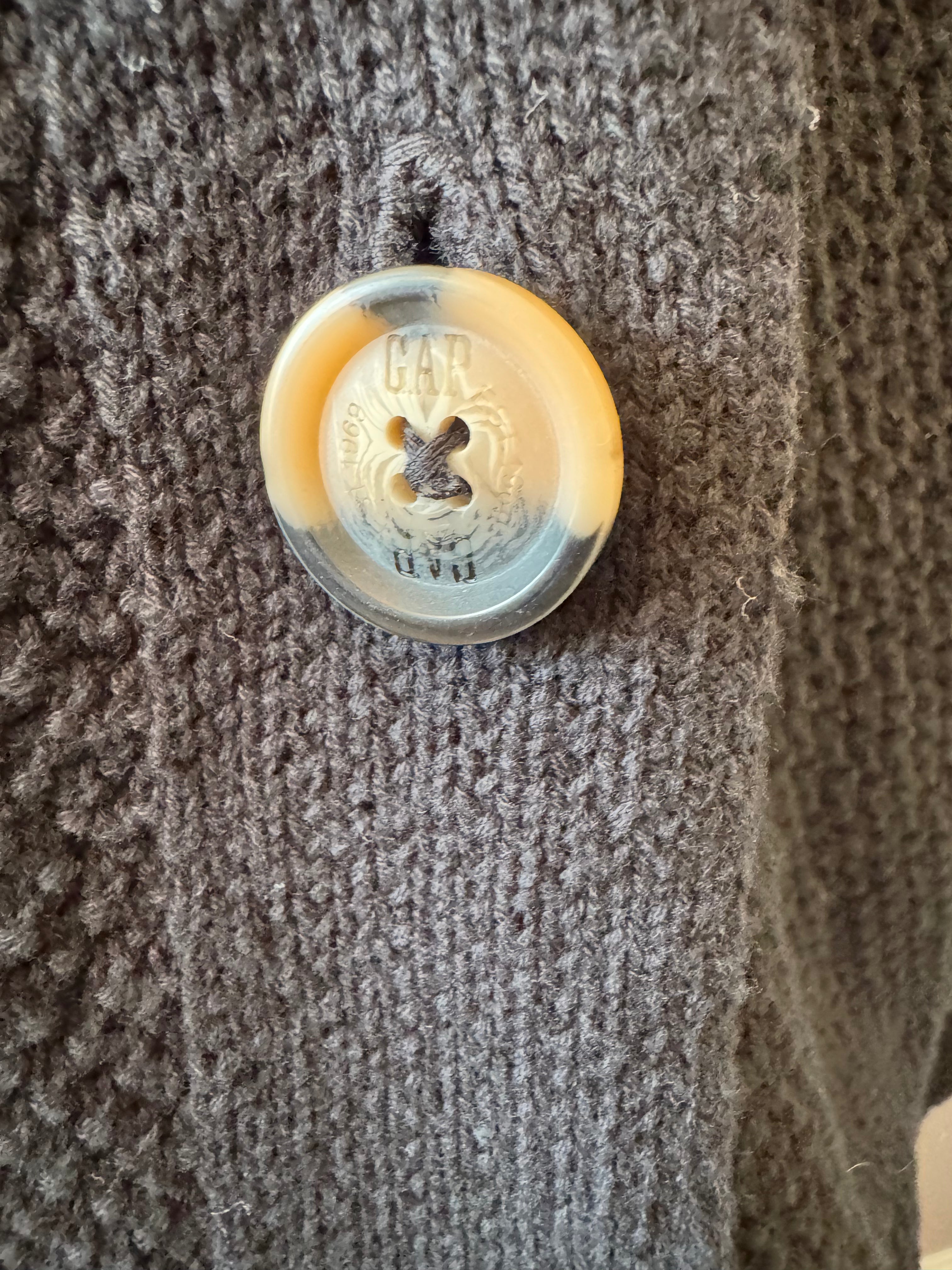 Vintage GAP Black 100% Cotton Textured Knit Cardigan Sweater