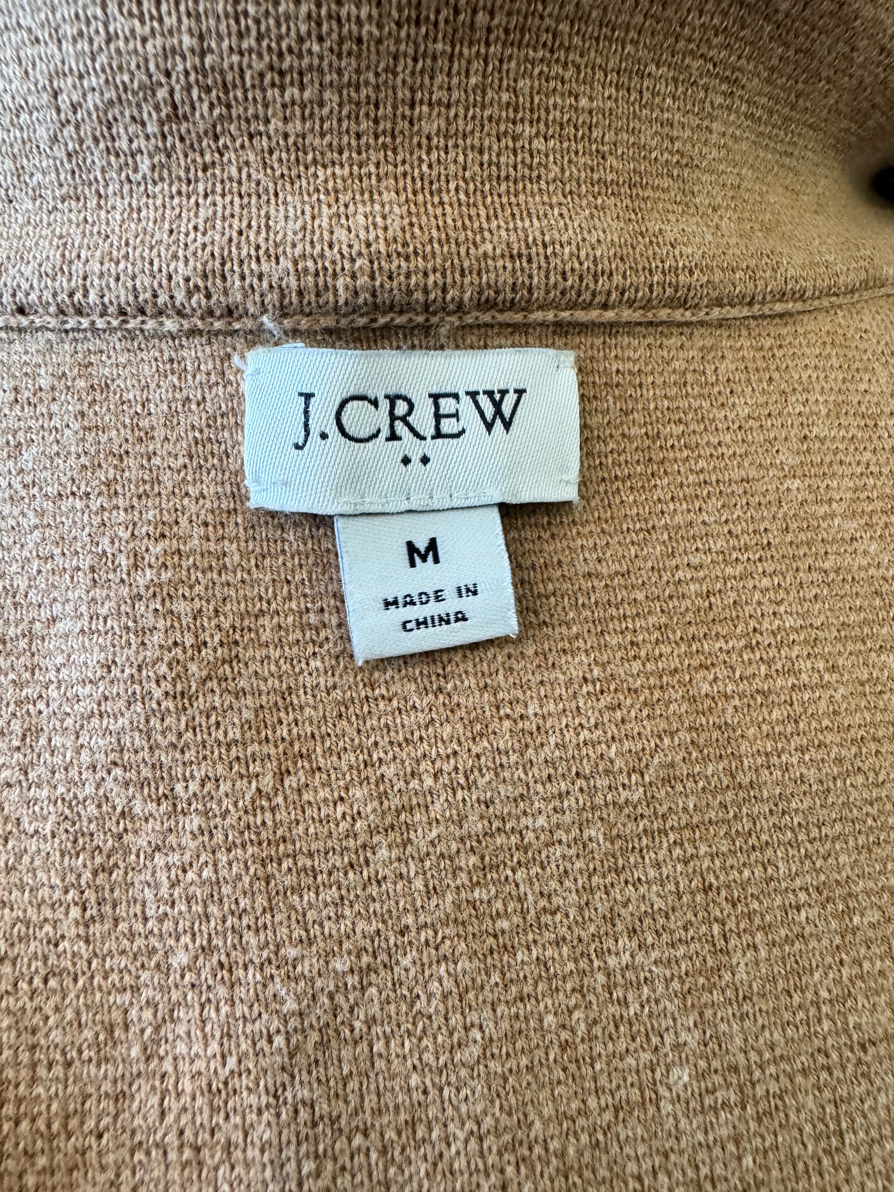 J.Crew Re-Imagined Camel Cotton Knit Blazer Jacket Women's Medium