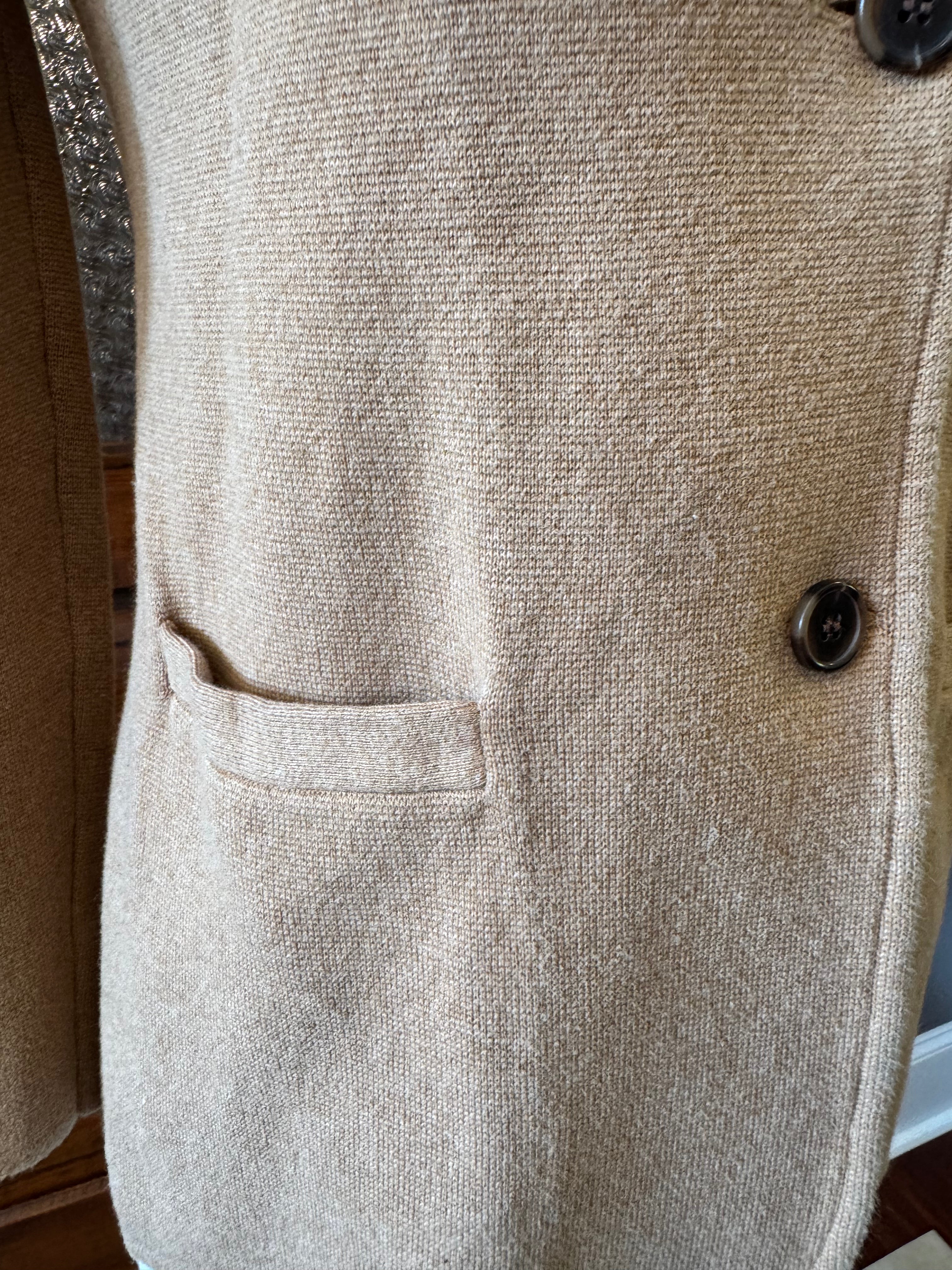 J.Crew Re-Imagined Camel Cotton Knit Blazer Jacket Women's Medium