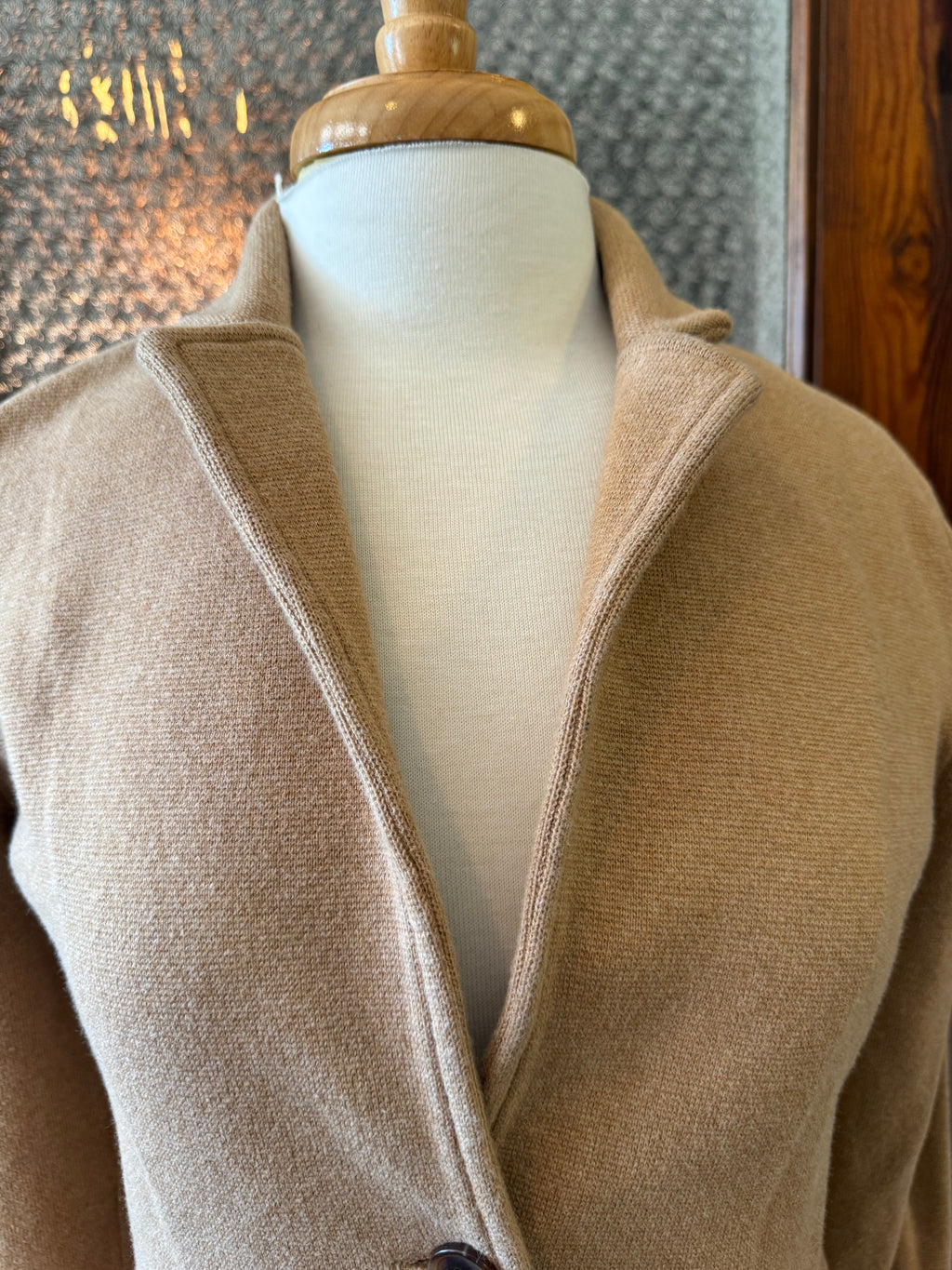 J.Crew Re-Imagined Camel Cotton Knit Blazer Jacket Women's Medium