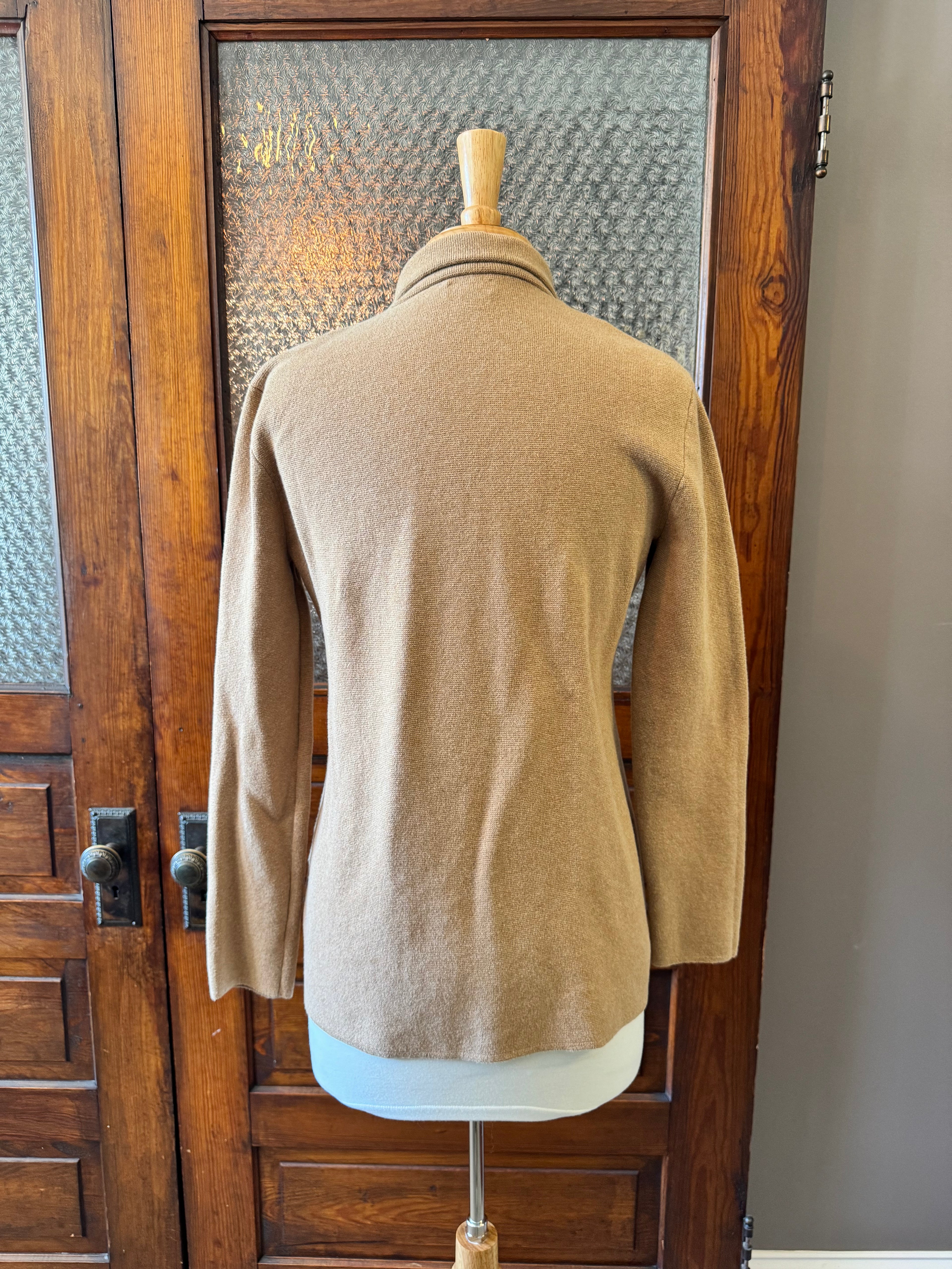 J.Crew Re-Imagined Camel Cotton Knit Blazer Jacket Women's Medium